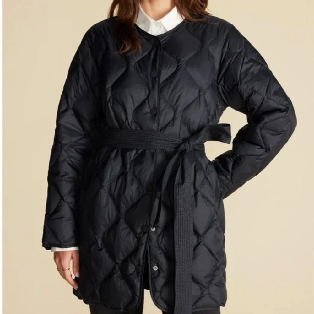 Amour Vert Solene Quilted Puffer Coat - Black